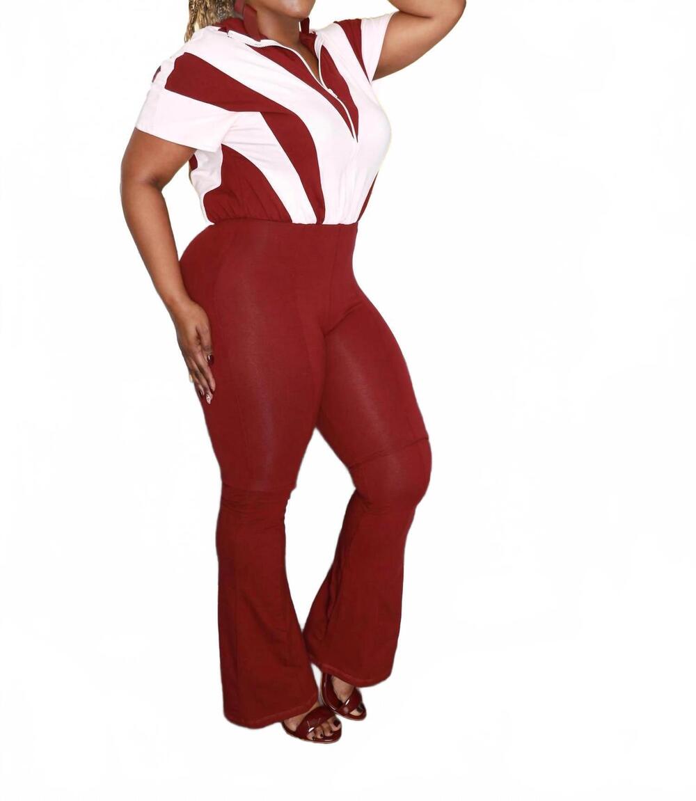 NEW WIN WIN APPAREL blush mode jumpsuit in maroon